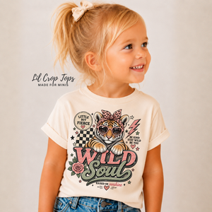 Tiger Shirt for Girls, Wild Soul Kids Shirt, Toddler Tiger Tee, Baby Girl Tiger Shirt, Retro Animal Graphic Tee, Wild Child Gift