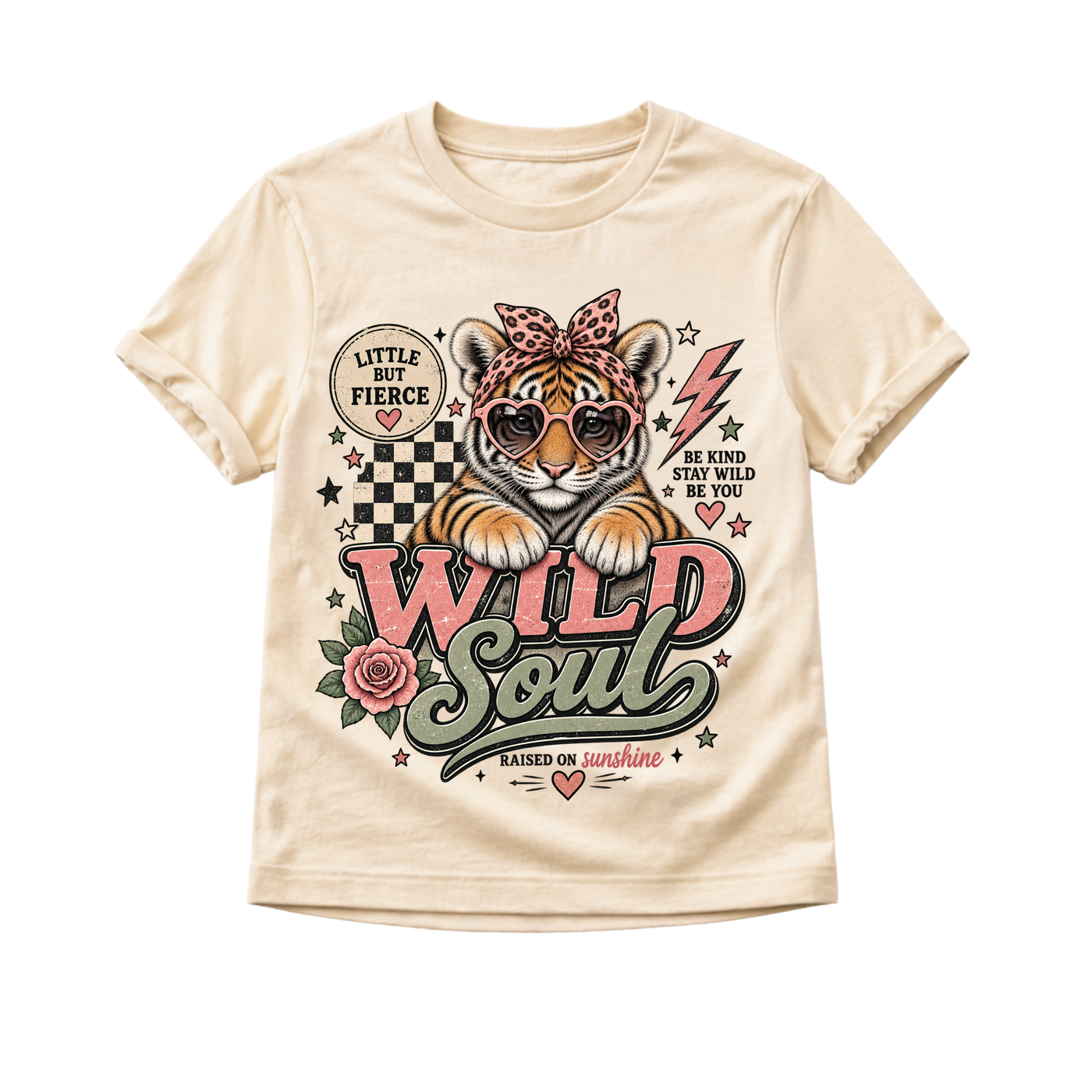 Tiger Shirt for Girls, Wild Soul Kids Shirt, Toddler Tiger Tee, Baby Girl Tiger Shirt, Retro Animal Graphic Tee, Wild Child Gift