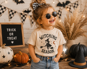 Witch Halloween Shirt for Kids, Witching Season Toddler Tee, Baby Halloween Bodysuit, Vintage Witch Shirt, Spooky Kids Halloween Outfit