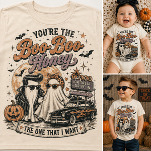 Kids Halloween Shirt, Boo Boo Honey Ghost Tee, Toddler Halloween Shirt, Baby Halloween Bodysuit, Retro Ghost Halloween Outfit